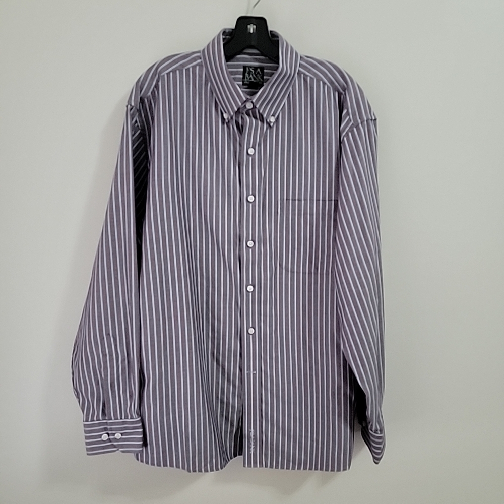 Jos. A. Bank Striped Button Up Shirt Size L 100% Cotton Long Sleeve Men's EUC